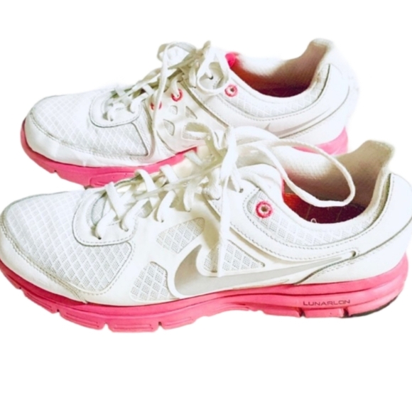 Nike Lunar Forever White Pink Running Shoes Sneakers Women's 8 - Picture 3 of 12